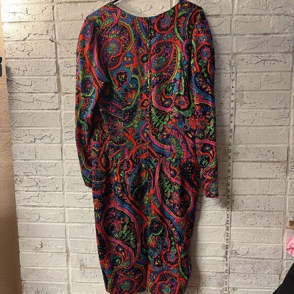 Vintage David Warren Retro 80s Neon Colorful Plus Size 16 - Picture 7 of 11